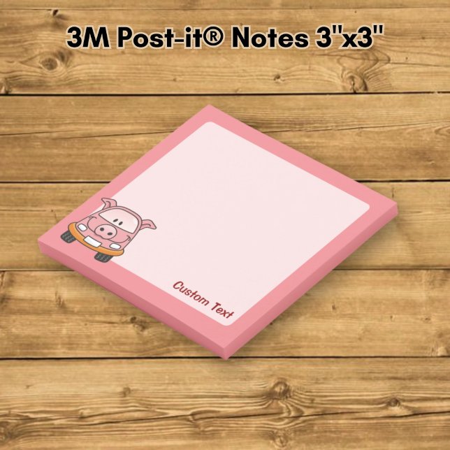 Notas Post-it® Coche de dibujos animados de cerdo (Subido por el creador)