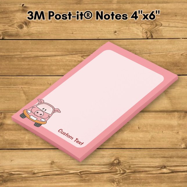 Notas Post-it® Coche de dibujos animados de cerdo (Subido por el creador)