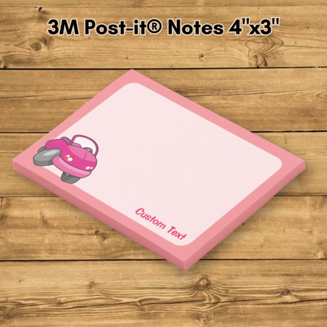 Notas Post-it® Coche de dibujos animados rosa (Subido por el creador)