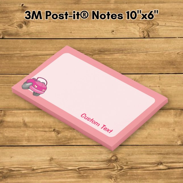 Notas Post-it® Coche de dibujos animados rosa (Subido por el creador)