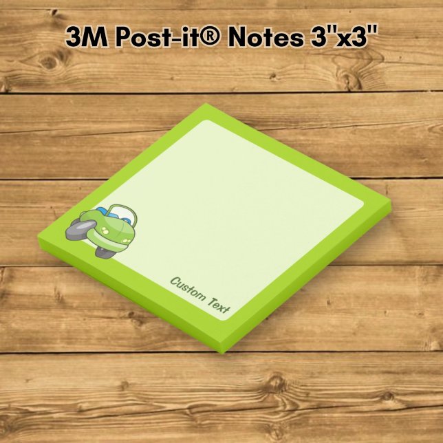 Notas Post-it® Coche de dibujos animados verde lima (Subido por el creador)