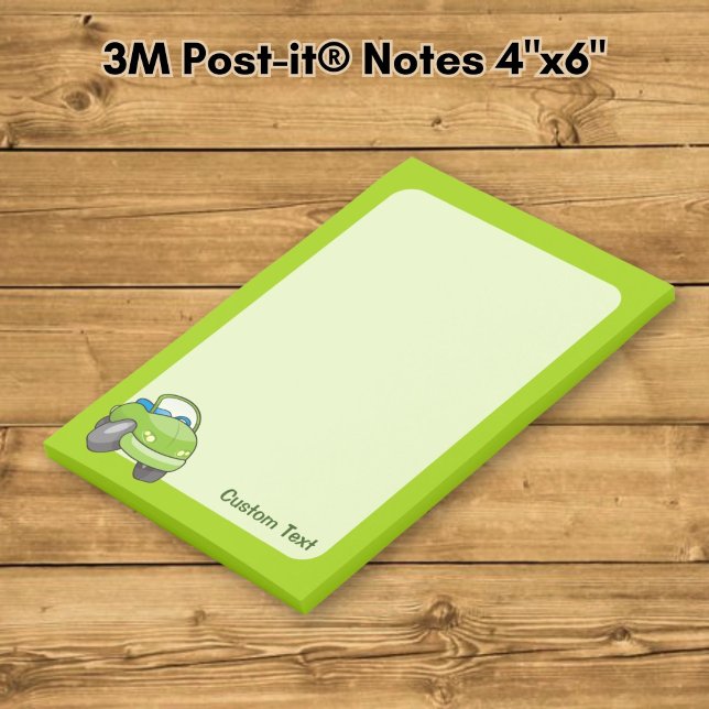 Notas Post-it® Coche de dibujos animados verde lima (Subido por el creador)