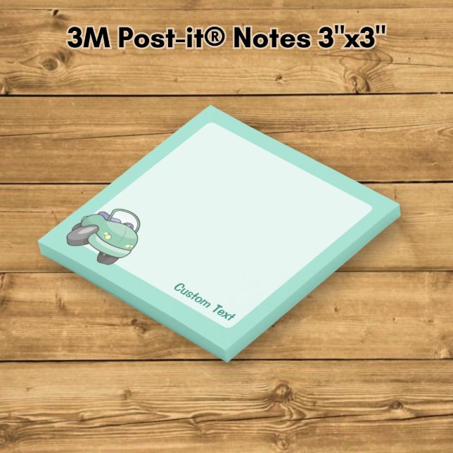 Notas Post-it® Coche de dibujos animados verde menta (Subido por el creador)