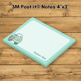 Notas Post-it® Coche de dibujos animados verde menta