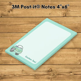 Notas Post-it® Coche de dibujos animados verde menta