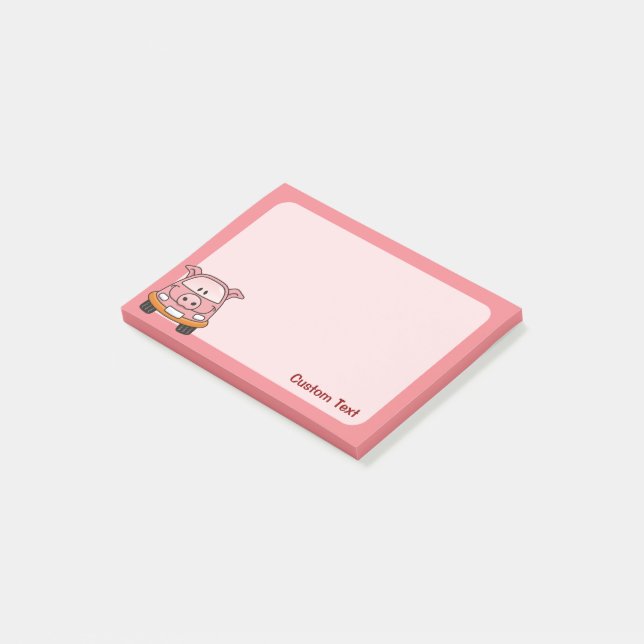 Notas Post-it® Coche de Personalizado de cerdo (En perspectiva)