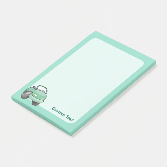 Notas Post-it® Coche Mint Green Personalizado (En perspectiva)
