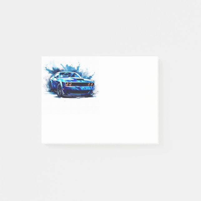 Notas Post-it® Coche muscular  (Anverso)