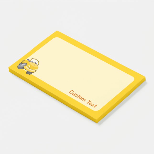 Notas Post-it® Coche Personalizado amarillo (En perspectiva)