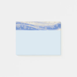 Notas Post-it® Coches de nieve con fondo azul y gris