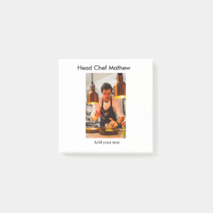 Notas Post-it® Cocina del chef añada nombre de texto hombres pana
