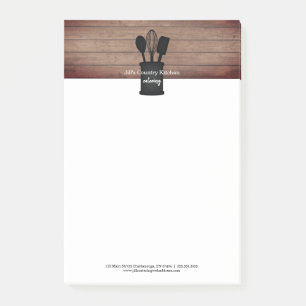 Notas Post-it® Cocina Rustic Crock Wood Catering Restaurant