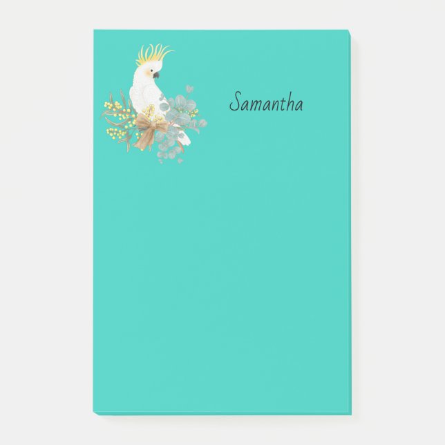 Notas Post-it® Cockatoo Parrot Personalizado (Anverso)