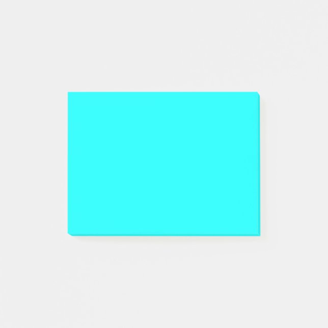 Notas Post-it® Código hexagonal azul neón 00ffff (Anverso)