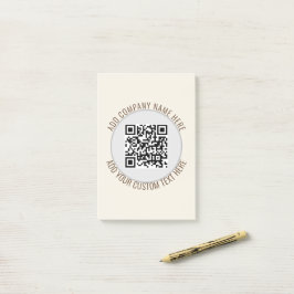 Notas Post-it® Código QR oficina escuela Minimalista Simple Gris