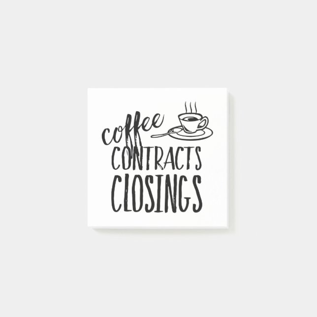 Notas Post-it® Coffee Contracts Closings Real Estate Agent (Anverso)