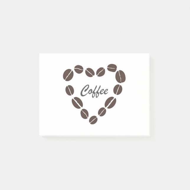 Notas Post-it® Coffee Love Coffee Bean Heart (Anverso)