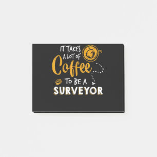 Notas Post-it® Coffee Lover Funny Surveyor Engineer Construction