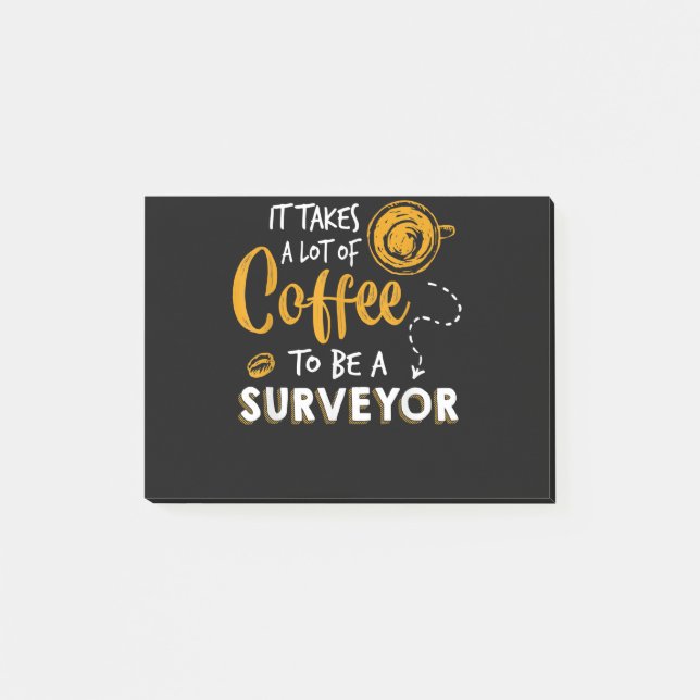 Notas Post-it® Coffee Lover Funny Surveyor Engineer Construction (Anverso)