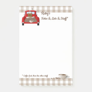 Notas Post-it® Coffee Personalizado Pequeño Camión Rojo