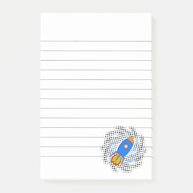 Notas Post-it® Cohete personalizado con trenzado de galaxia de me (Anverso)