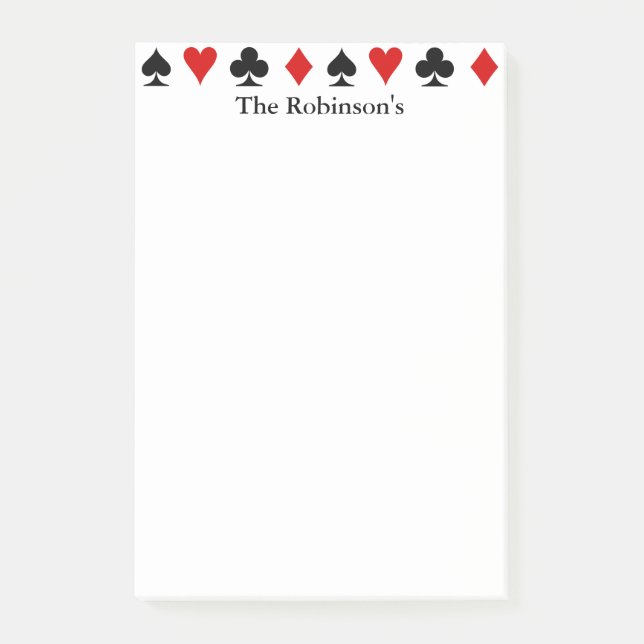 Notas Post-it® Cojín el | de la cuenta del naipe personalizado (Anverso)