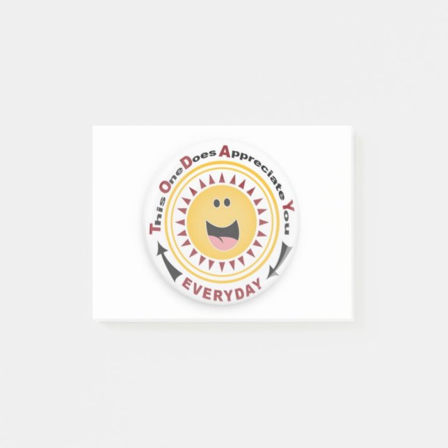 Notas Post-it® Cojines del post-it del aprecio (Anverso)