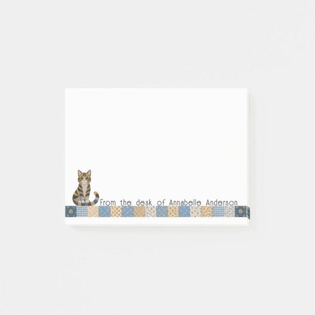 Notas Post-it® Colcha de gato atigrado personalizada (Anverso)