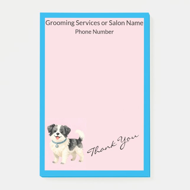 Notas Post-it® Colección moderna personalizada de aseo de perro (Anverso)