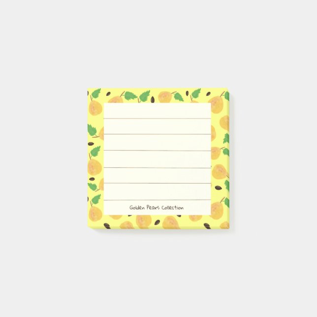 Notas Post-it® Colección Peras Doradas Amarillo Brillante (Anverso)