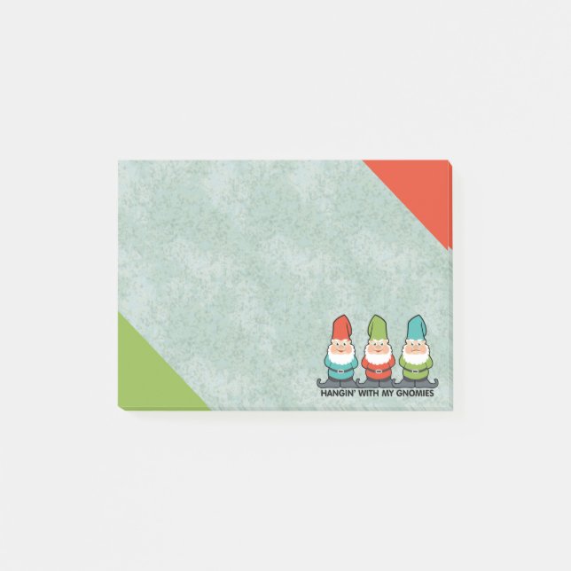 Notas Post-it® Colgando con mis gnomos (Anverso)