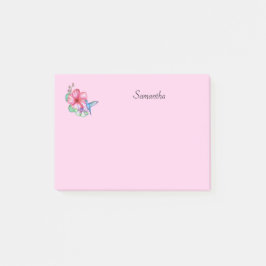 Notas Post-it® Colibrí de Flor Tropical Personalizado