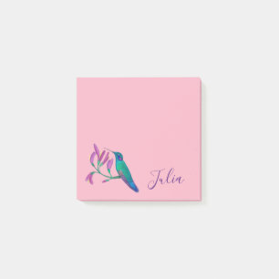 Notas Post-it® Colibrí rosa personalizado