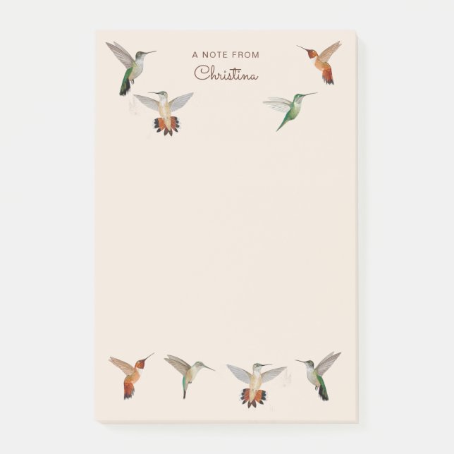 Notas Post-it® Colibríes personalizados de California (Anverso)