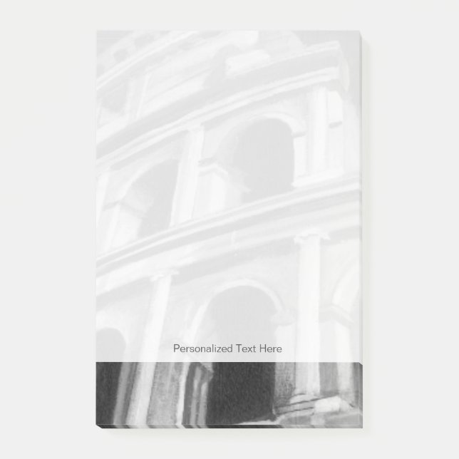 Notas Post-it® Coliseo romano con dibujos arquitectónicos (Anverso)