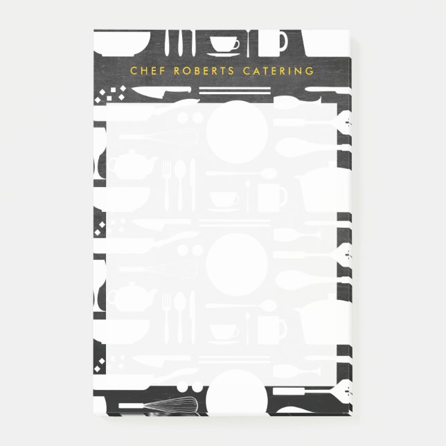 Notas Post-it® Collage de cocina en madera negra (Anverso)