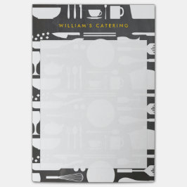 Notas Post-it® Collage de cocina sobre fondo de tablero de ajedre