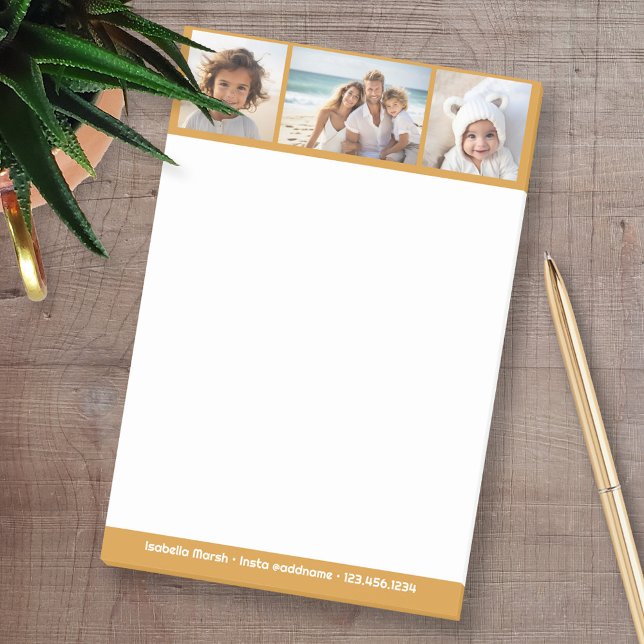 Notas Post-it® Collage de fotos Terra Cotta - Personalizado Perso (Custom Post-it Note Pads - Add your name and other text)