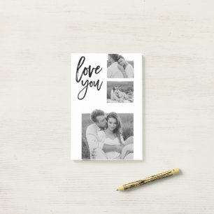 Notas Post-it® Collage moderno Couple Photo & Love You Beauty Gif