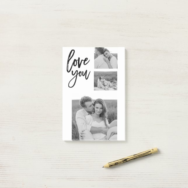 Notas Post-it® Collage moderno Couple Photo & Love You Beauty Gif (Escritorio)