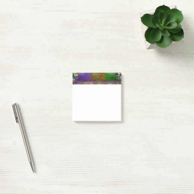 Notas Post-it® Collares de perlas de SlipperyJoe's Mardi Gras dob (Oficina)