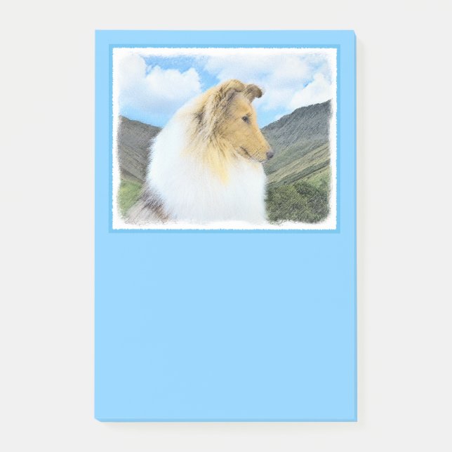 Notas Post-it® Collie in Mountains (Rough) Pintura - Perro Art (Anverso)