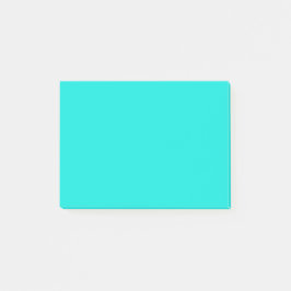 Notas Post-it® Color brillante de color turquesa sólido