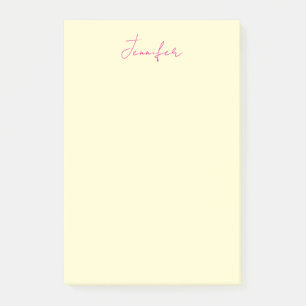 Notas Post-it® Color crema elegante minimalista moderno nombre se