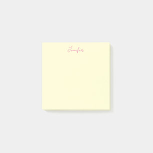 Notas Post-it® Color crema elegante moderno minimalista nombre se