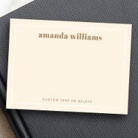 Color crema suave moderno nombre personalizado y t
