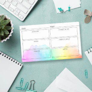 Notas Post-it® Color de agua del arcoiris Organizador diario senc