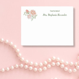 Notas Post-it® Color De Agua Floral Elegante Desde El Escritorio 