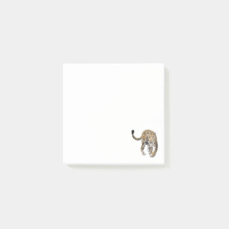 Notas Post-it® color de agua leopardo jungla gato pintado de verd