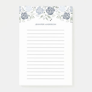 Notas Post-it® Color de agua Minimalista y azul turbio